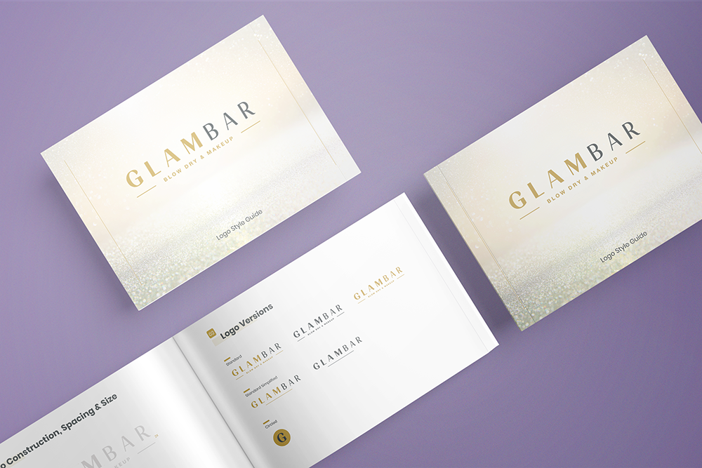 a group of white and gold brochures